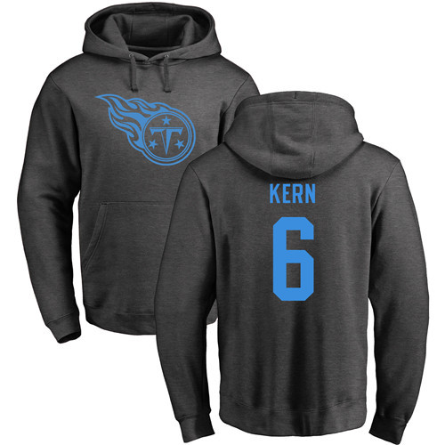 Tennessee Titans Men Ash Brett Kern One Color NFL Football #6 Pullover Hoodie Sweatshirts->tennessee titans->NFL Jersey